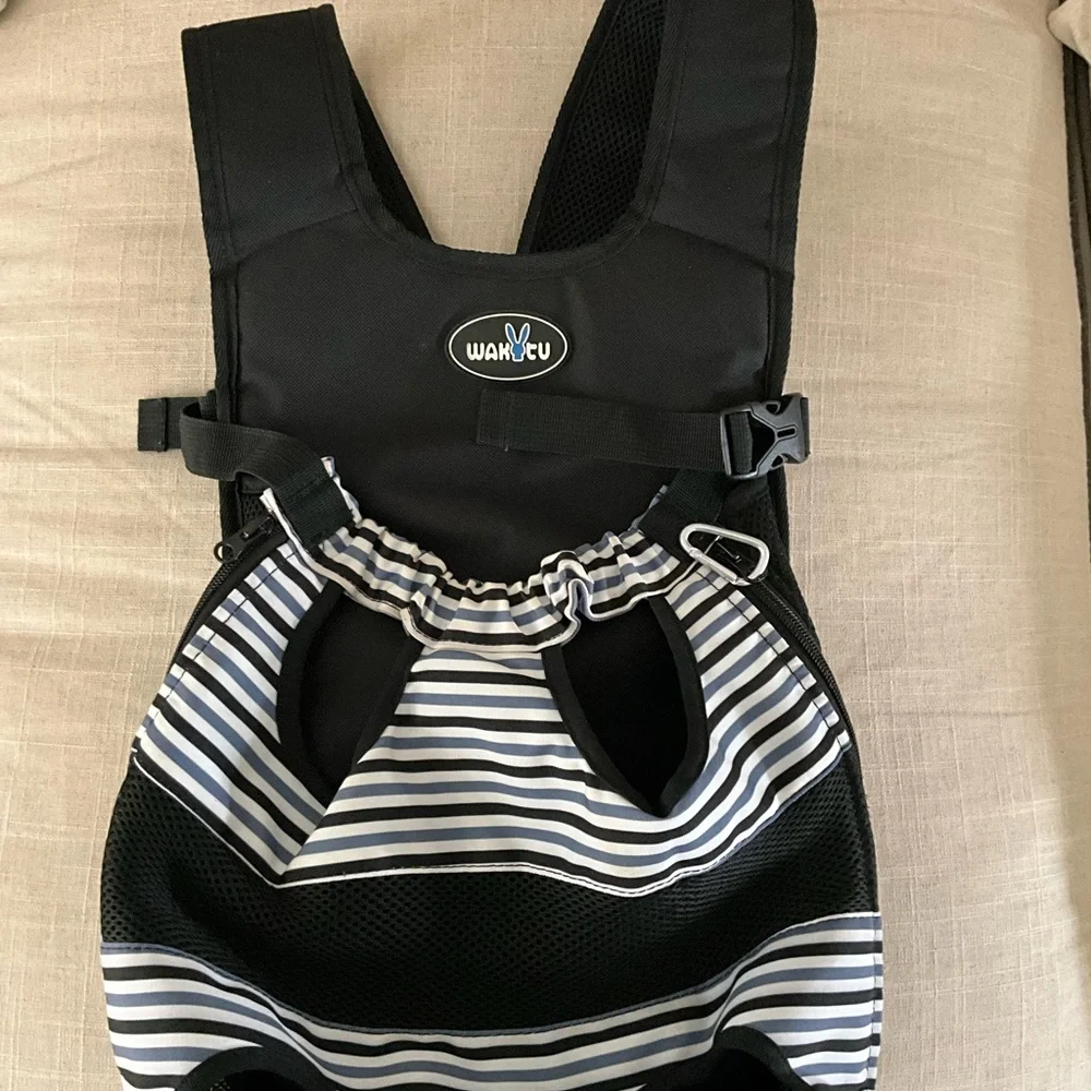 Black and White Striped Small Pet Carrier